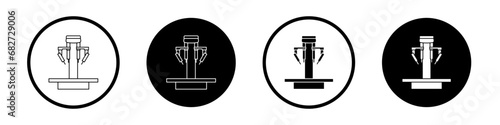 Robotic Surgery vector illustration set. Computer-powered remote operation vector illustration symbol. Surgical arm vector illustration for UI designs in black and white color. photo