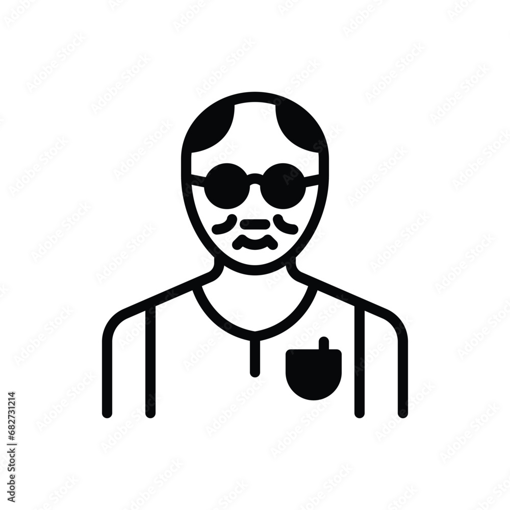 Black solid icon for senior Black solid icon for senior