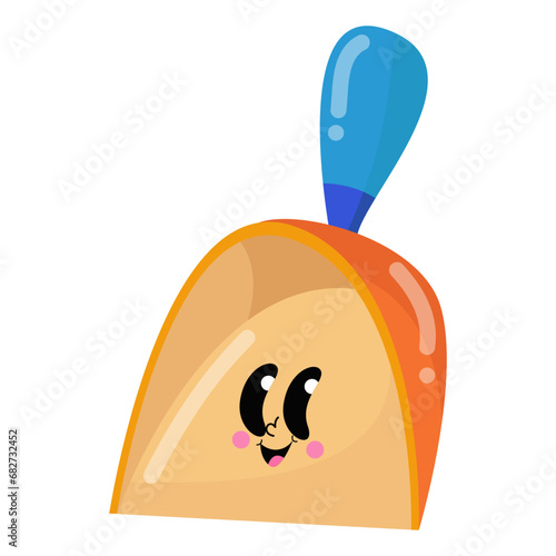 there is a cartoon image of a bell with a face