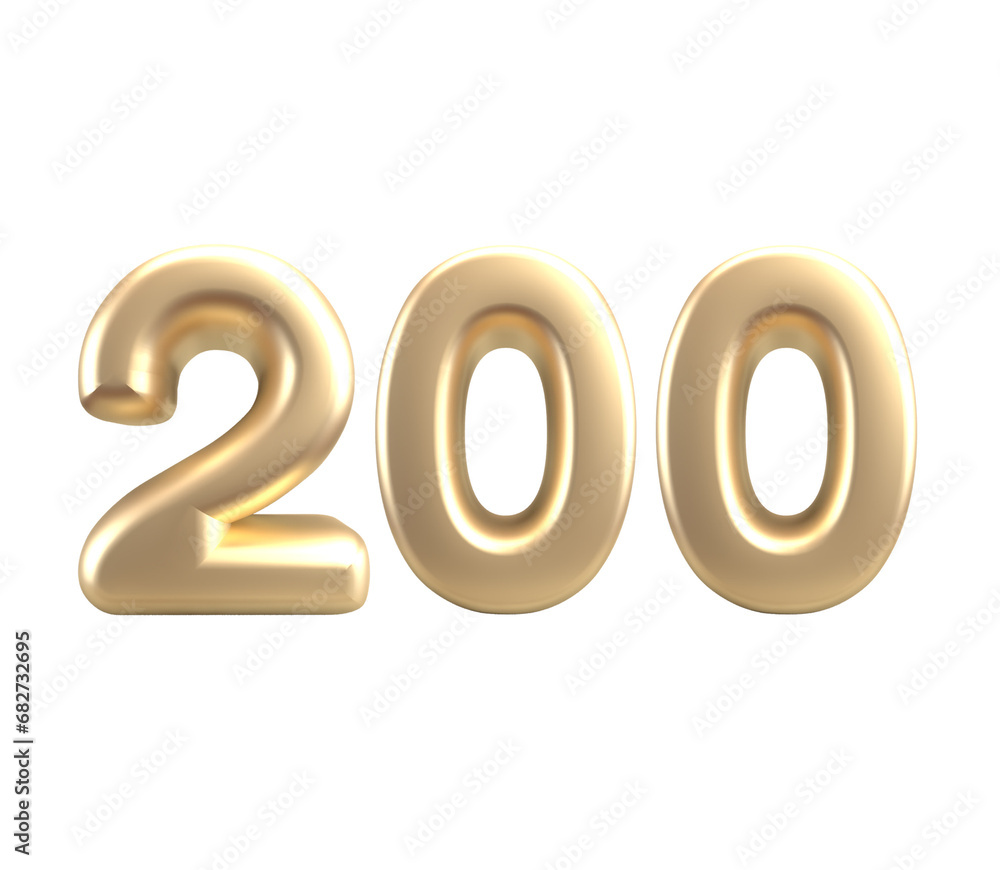 3D render number with gold style 3D render number with gold style
