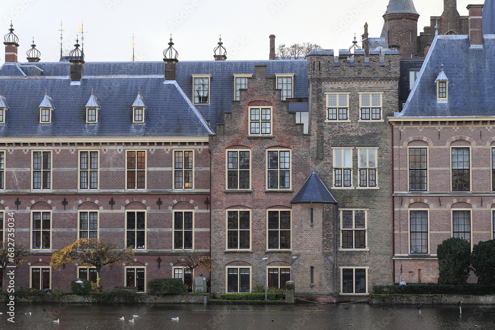 The Hague Binnenhof Buildings Seen from the Hofvijver, Netherlands