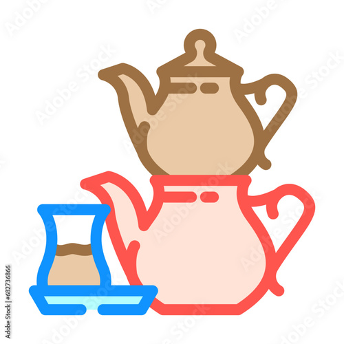 tea turkish cuisine color icon vector. tea turkish cuisine sign. isolated symbol illustration