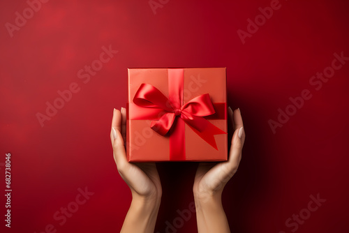 Gift box Christmas brithday gift box genrated ai 
 photo