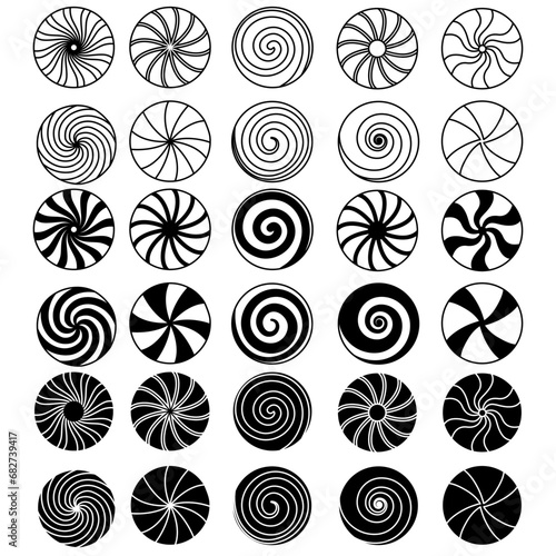 Pepermint Candy icon vector set. Sweet illustration sign collection. Candy symbol. Dessert logo.