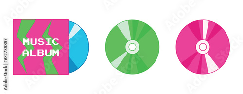 Music album with CDs. Vector illustration