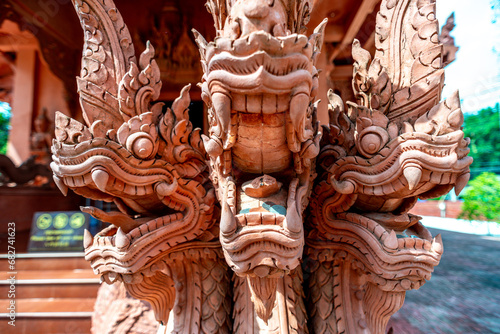 Ornate designs at the Wat Sila Ngu Buddhist temple on Ko Samui island in Thailand photo