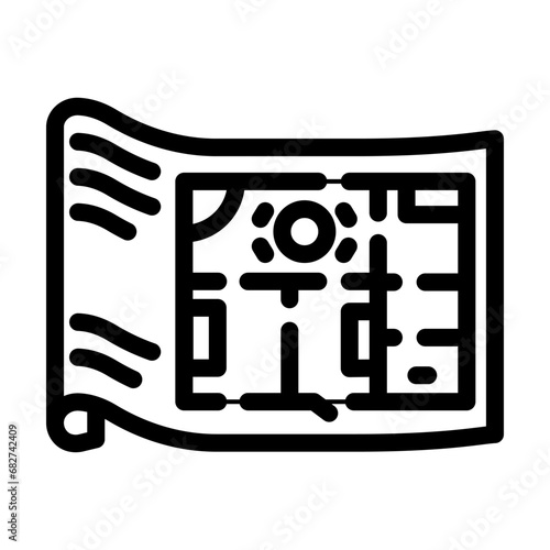 blueprint creation architectural drafter line icon vector. blueprint creation architectural drafter sign. isolated contour symbol black illustration