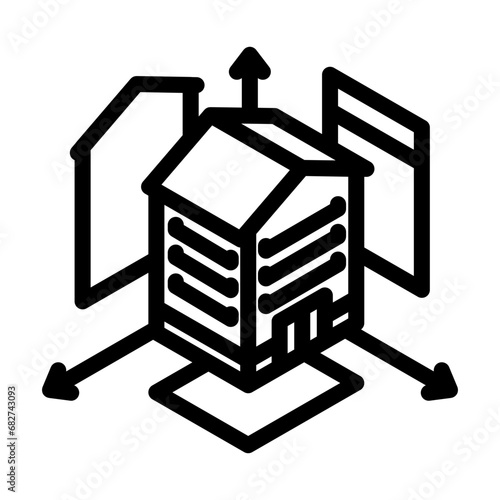 orthographic projections architectural drafter line icon vector. orthographic projections architectural drafter sign. isolated contour symbol black illustration