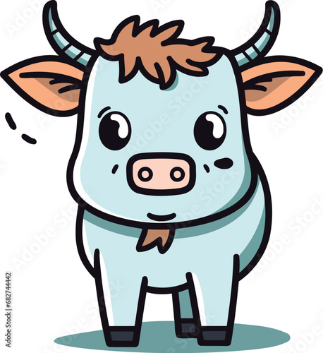 Cute cartoon cow vector illustration of a cute cartoon cow