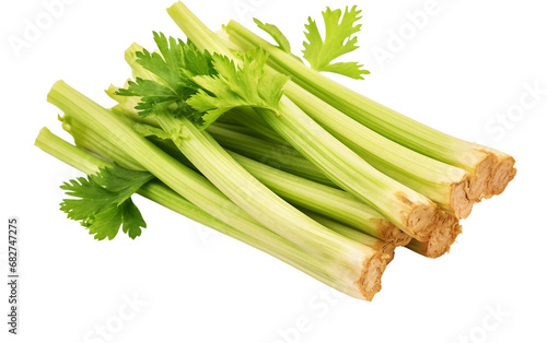 Crispy Celery Stalks Display on transparent background