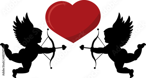 vector illustration of love, cupid of love, angel of love