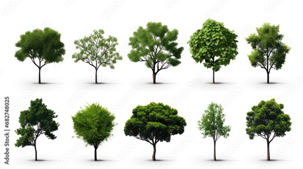 Illustrations of trees on a white background can be used to explain topics related to nature or a healthy lifestyle. Illustrations of trees on a white background can be used to explain topics related to nature or a healthy lifestyle.