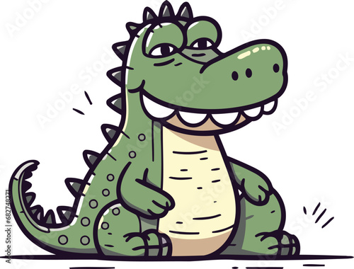 Cartoon crocodile vector illustration of a funny crocodile
