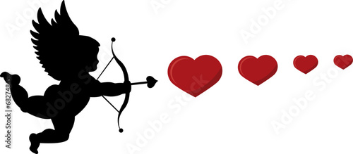 vector illustration of love, cupid of love, angel of love photo