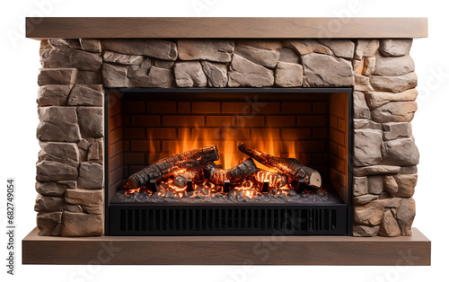 Capturing Rustic Stone Hearth on transparent background