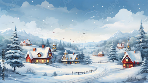 christmas wallpaper painting background © CanvasPixelDreams