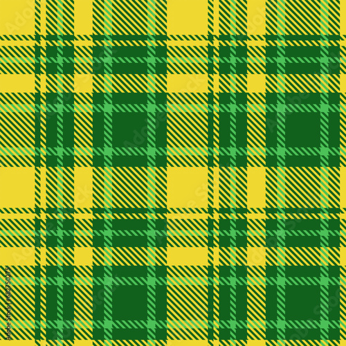 Yellow Green Tartan Plaid Pattern Seamless. Checkered fabric texture for flannel shirt, skirt, blanket
