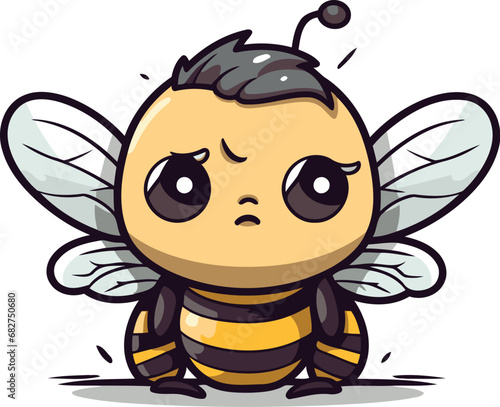 Cute little bee cartoon vector illustration cute insect character