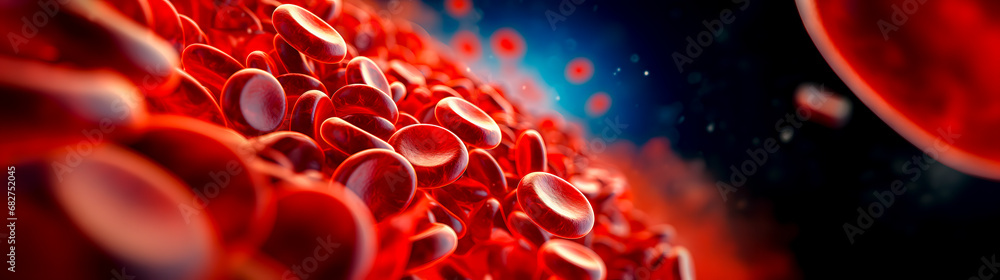 Red blood cells, blood diseases, leukemia, bleeding - obrazy, fototapety, plakaty 