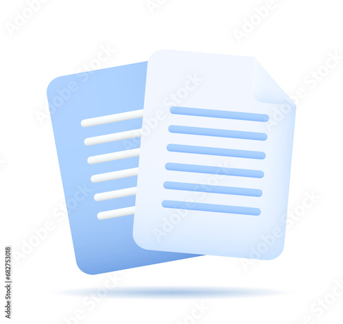Documents icon. Stack of paper sheets. Business, education, office concept. Vector illustration in cartoon minimal style
