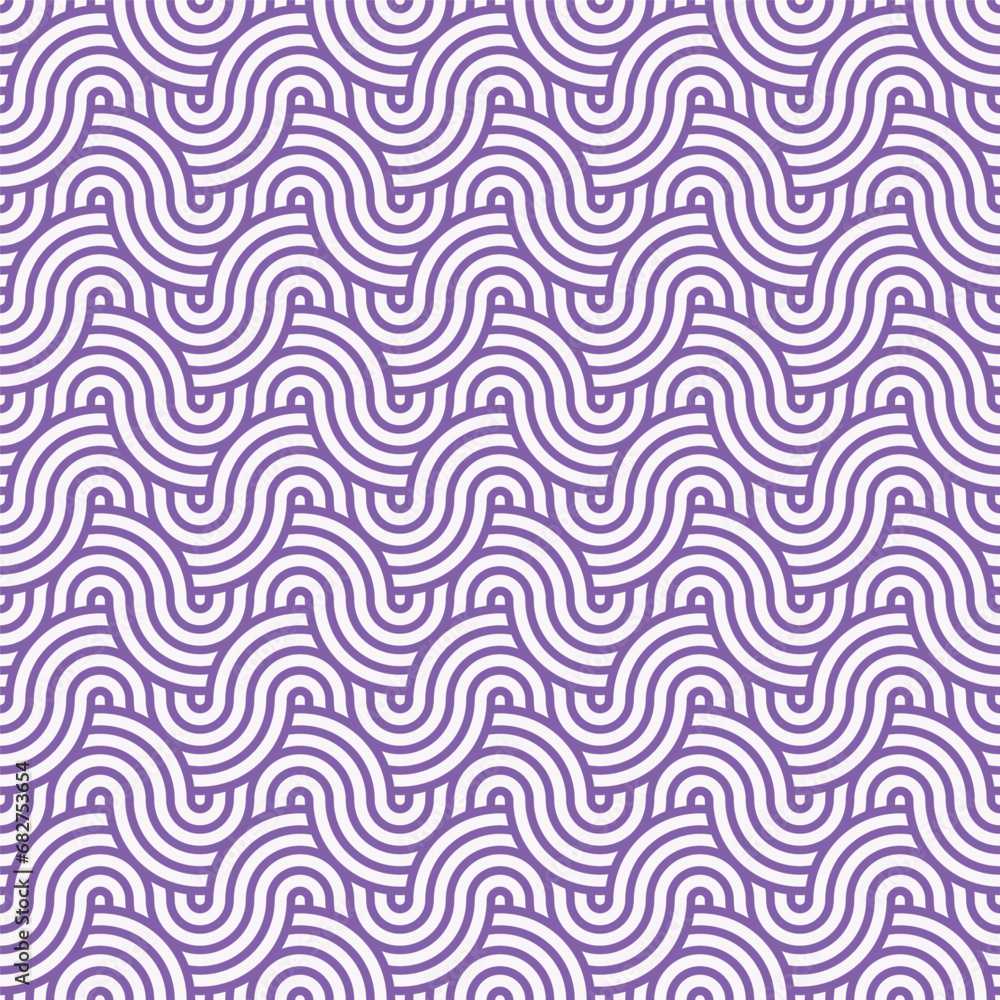 Purple seamless abstract geometric japanese circles lines and waves pattern Purple seamless abstract geometric japanese circles lines and waves pattern