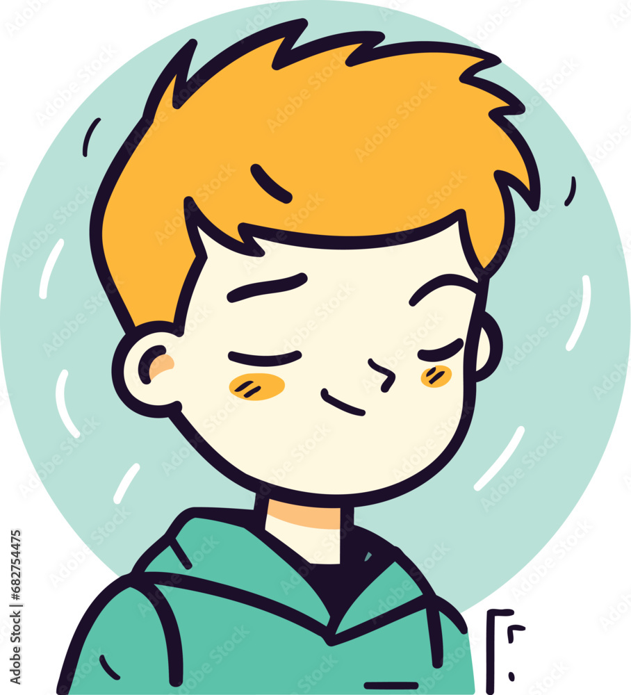 Cute boy cartoon character vector illustration in a flat style