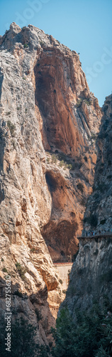 Caminito del Rey Gorge Walkways with Unrecognizable Tourists