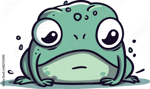 Frog cartoon character vector illustration isolated on a white background