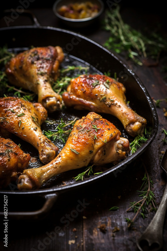 Herb-Infused Crisps: Roasted Chicken Drumsticks with Garlic and Herbs