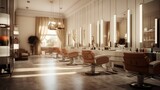 Hairdressing Salon Interior Featuring Stylish Furniture