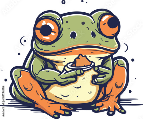 Frog cartoon character vector illustration isolated on a white background
