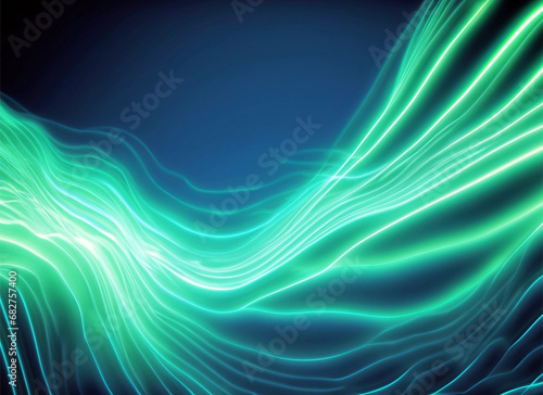 abstract background of blue and green wavy lines