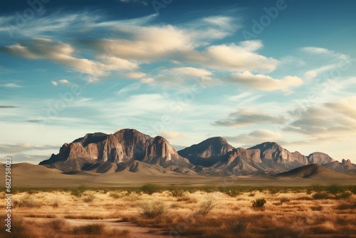 Mountain desert texas background landscape. Generative AI photo