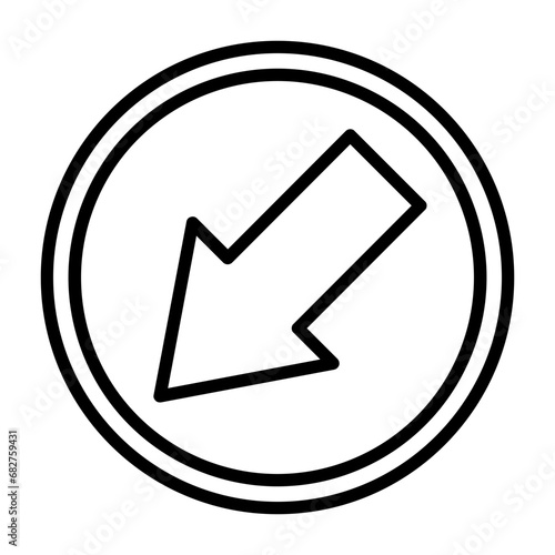 Down Left Arrow Icon