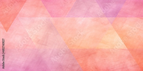 Pink, orange, purple abstract pattern with grain, chalk artistic texture. Triangles, polygons, shapes mixing beautifully together. Copy space, artistic card, banner. 