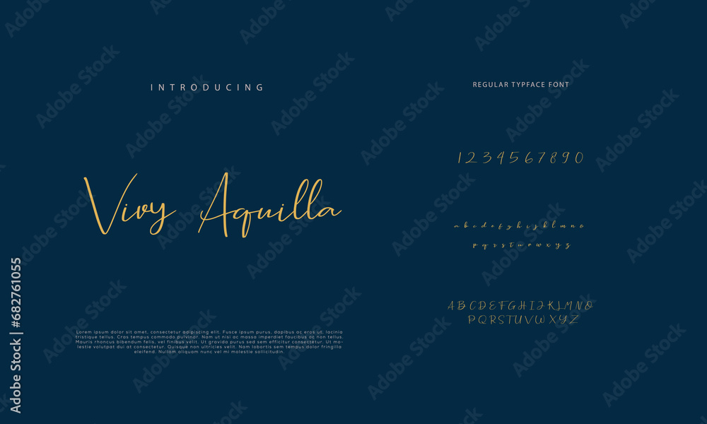 Fototapeta premium Handwritten Script font. Hand drawn brush style modern calligraphy cursive typeface. Hand Lettering and Custom Typography alphabet for Designs: Logo, Greeting Cards, Poster. Vector Brush type set. 