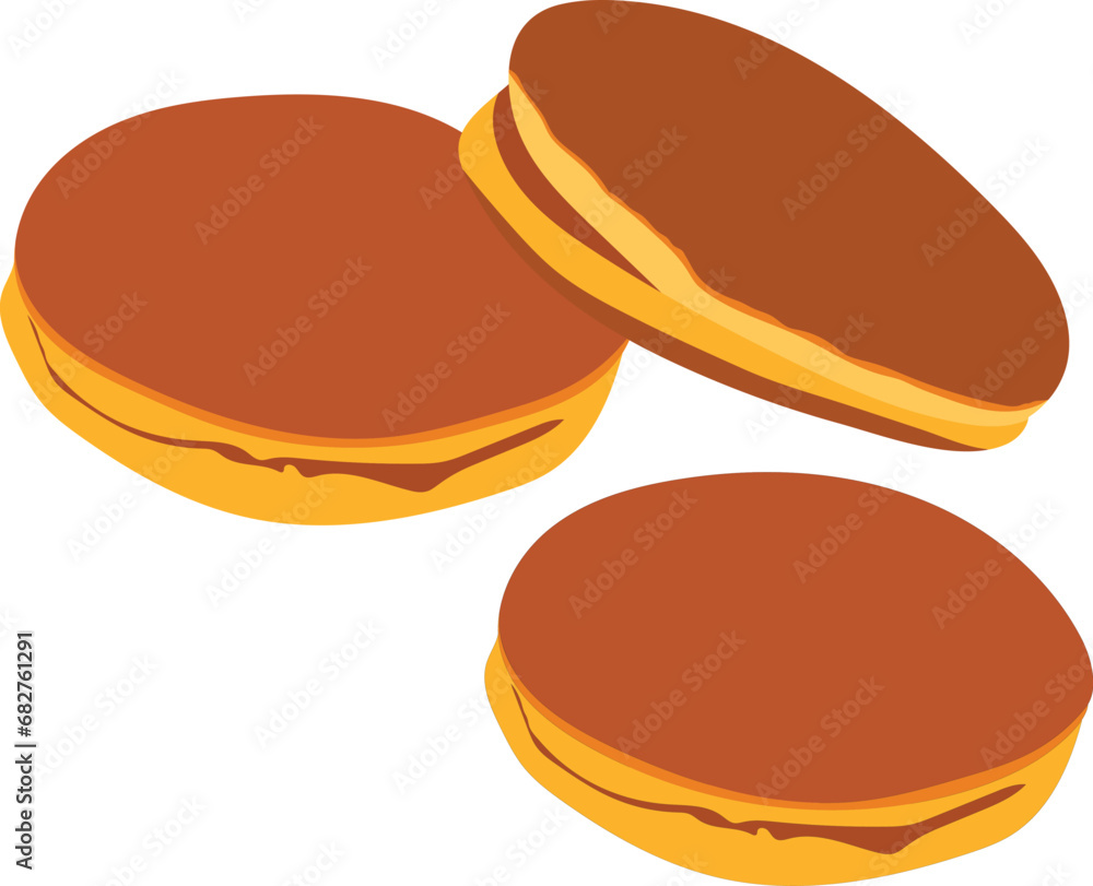 Japanese dorayaki cake logo vector design Japanese dorayaki cake logo vector design