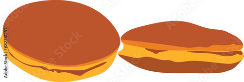 Japanese dorayaki cake logo vector design