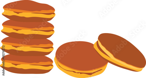 Japanese dorayaki cake logo vector design