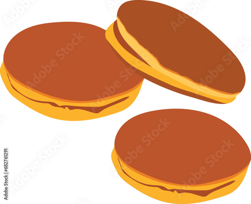 Japanese dorayaki cake logo vector design