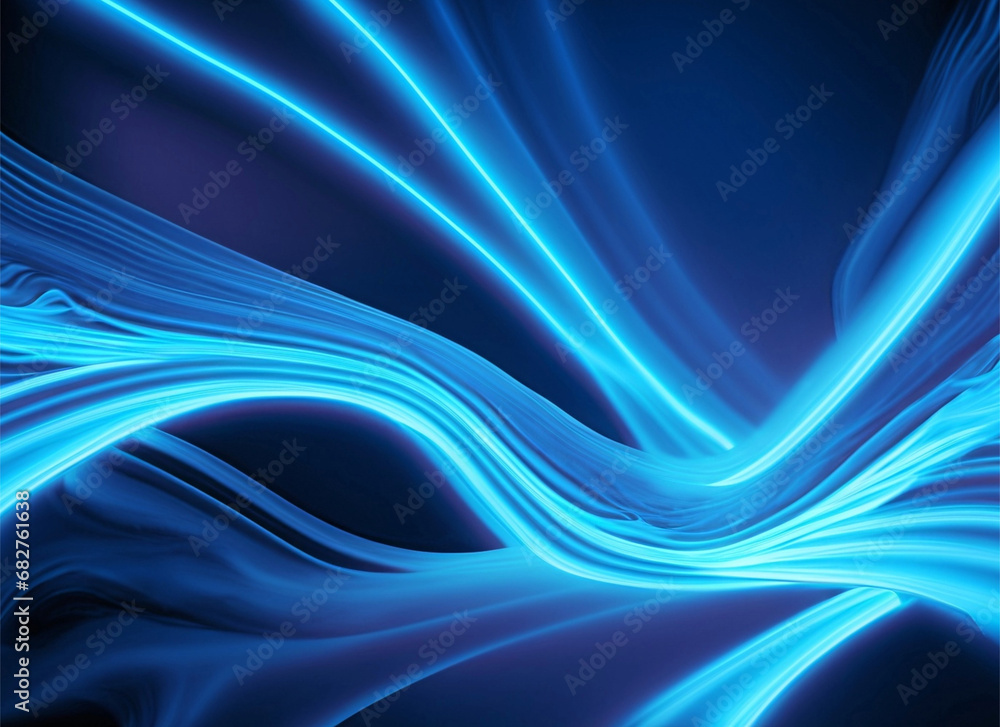 Fototapeta premium abstract background of digital blue lines, waves and glowing lines