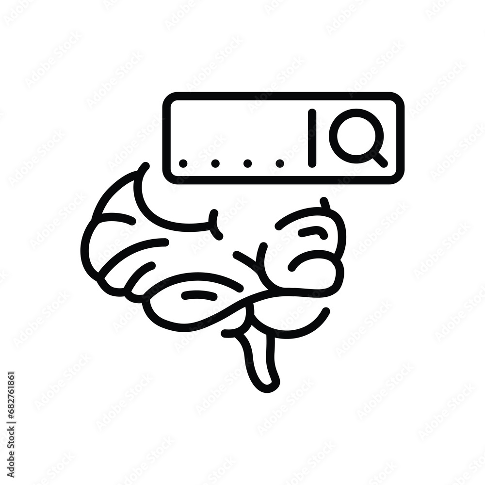 Brain and Search Engine Line Icon Design