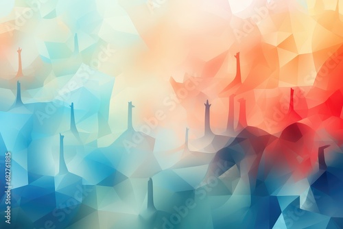 Abstract background with blue and red  triangles. Abstract background for remember the victims of a right wing conservatism regime.  photo