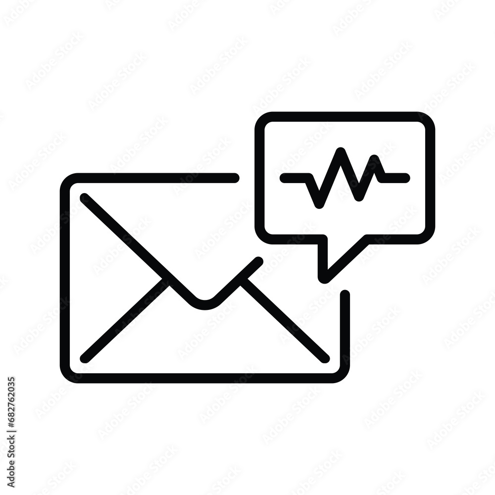email icon in line style with audio feedback notification email icon in line style with audio feedback notification
