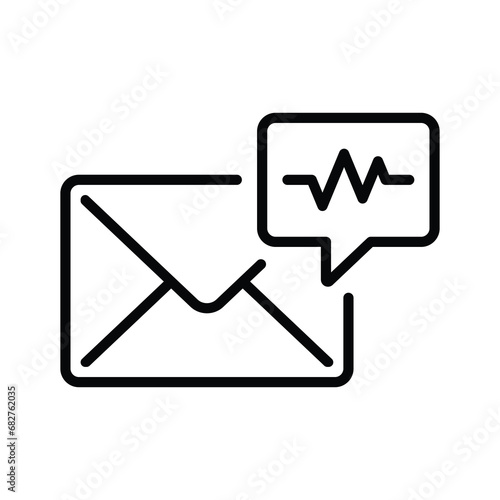 email icon in line style with audio feedback notification