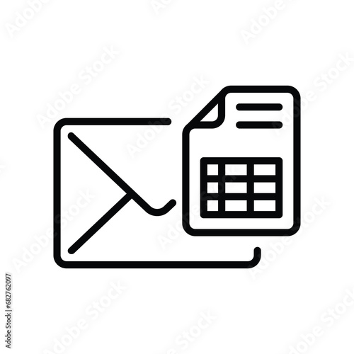 line style icon design of email with accounting finance data notes