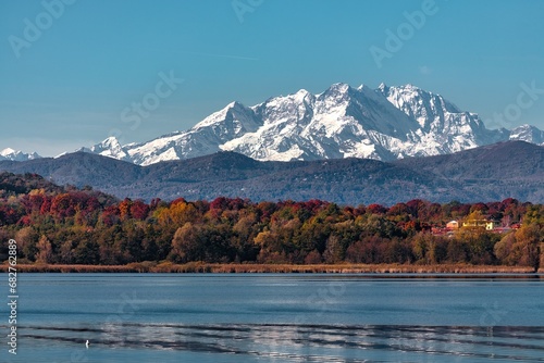 Monte Rosa reflected on Varese lake