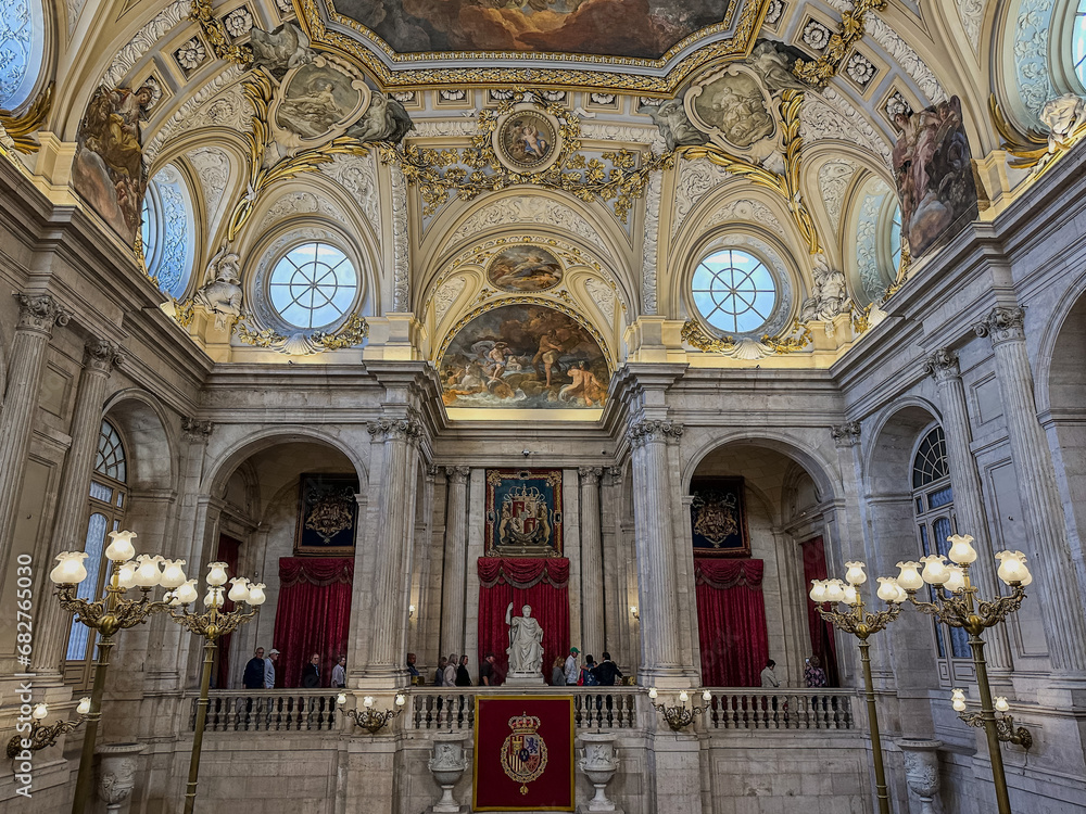Inside the Royal Palace of Madrid, in Madrid, Spain