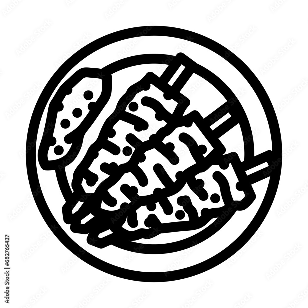 adana kebab turkish cuisine line icon vector. adana kebab turkish cuisine sign. isolated contour symbol black illustration adana kebab turkish cuisine line icon vector. adana kebab turkish cuisine sign. isolated contour symbol black illustration