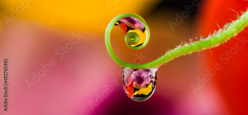 flower and dew drops